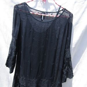 Lucky embroidered overlay dress